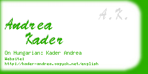 andrea kader business card